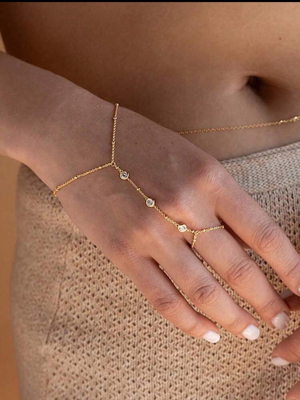 Gold hand chain